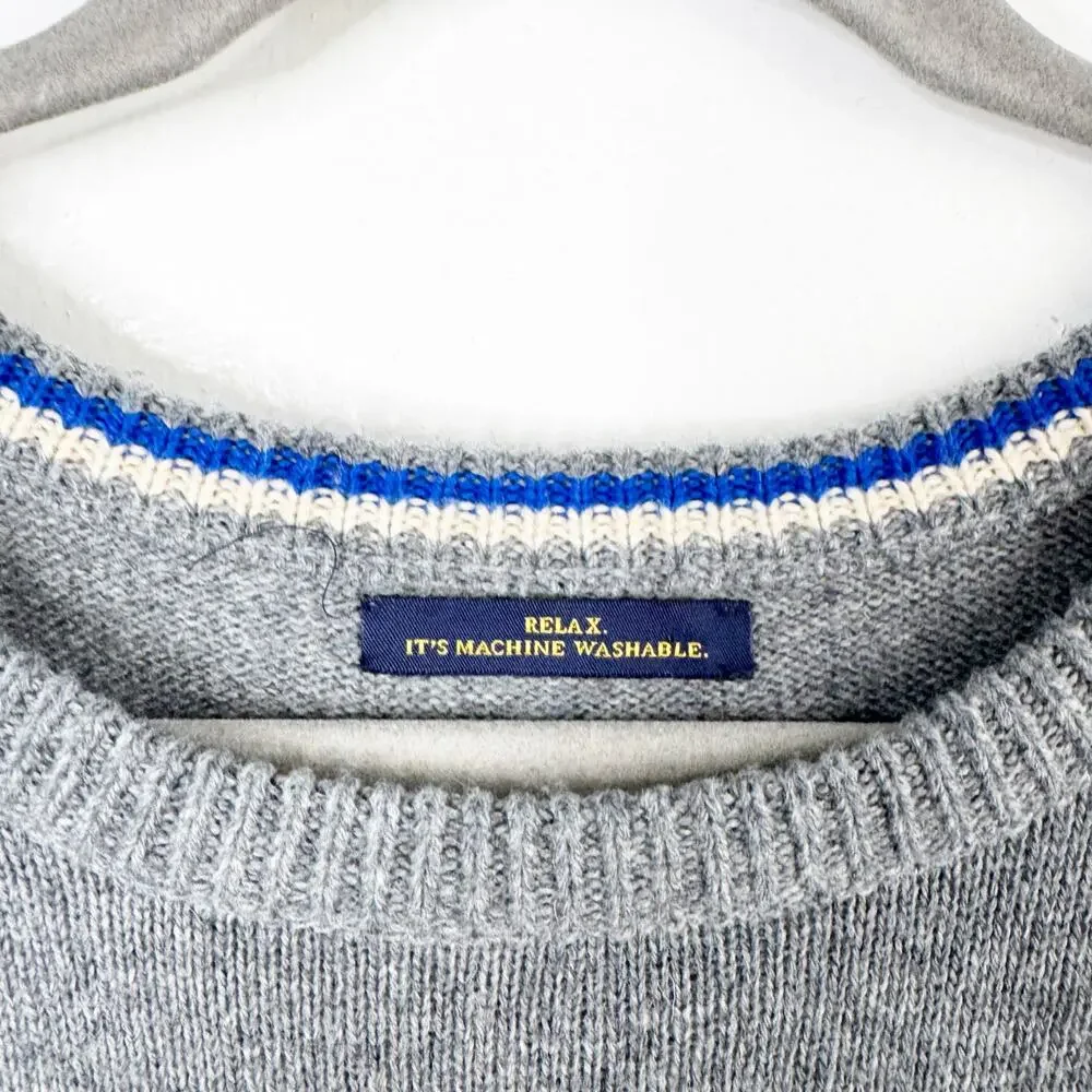 American Eagle AE Wool Blend Crewneck Striped Knit Sweater Men’s Athletic Fit XL
